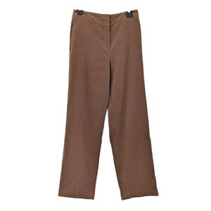 Talbots Brown Stretch Wide Leg Pants Minimal Classic Workwear Size 6